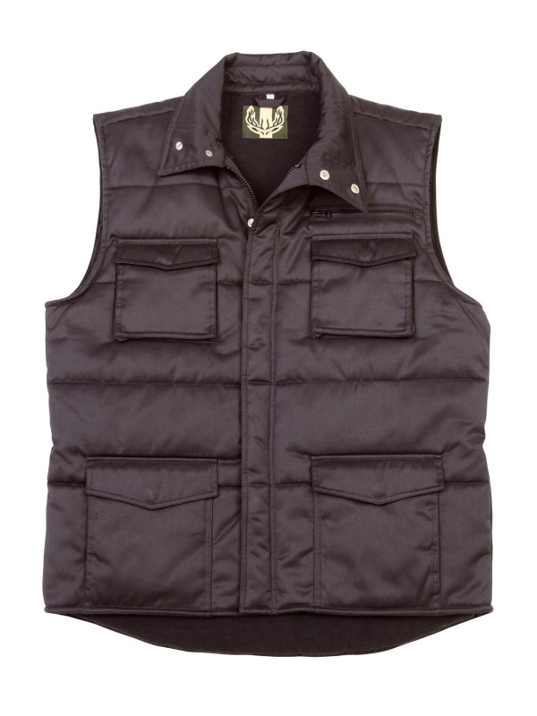 Gilet Trucker homme noir matelassé multi-poches LEDERTYS P500