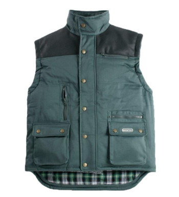 Gilet matelassé homme vert bi-matière WORKER V501