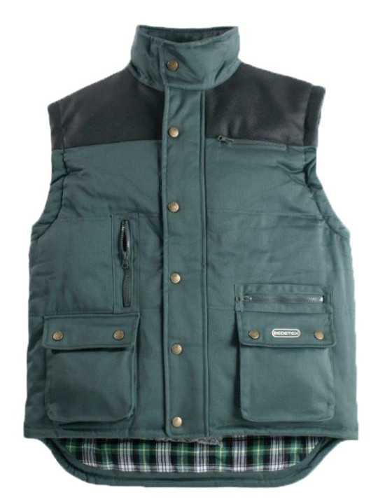 Gilet matelassé homme vert bi-matière WORKER V501