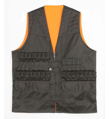 Gilet Chasse Duo LEDERTYS LY0222 – Kaki & Orange Fluo Polyvalent