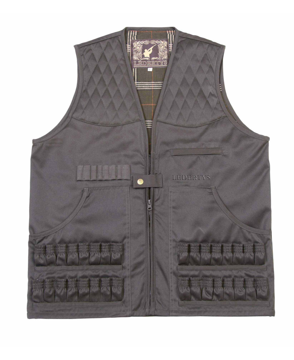 Gilet Chasse LEDERTYS LY0204 – Kaki, Cartouchière & Renforts