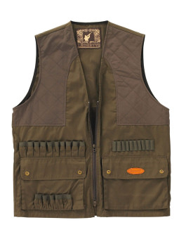 Gilet Chasse Homme Kaki LEDERTYS LY0208 – Cartouchière et Renforts