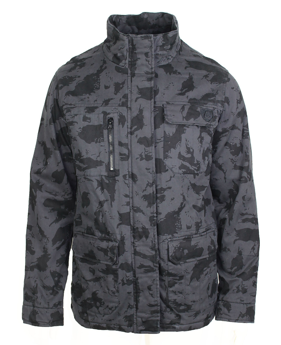 Parka camouflage AXXANO AH1127N gris noir homme