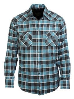 Chemise homme AXXANO AH1179C carreaux bleus/noirs