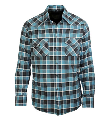 Chemise homme AXXANO AH1179C carreaux bleus/noirs