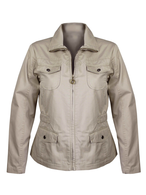 Blouson femme beige AXAMANGA2 – Coton, confort et style