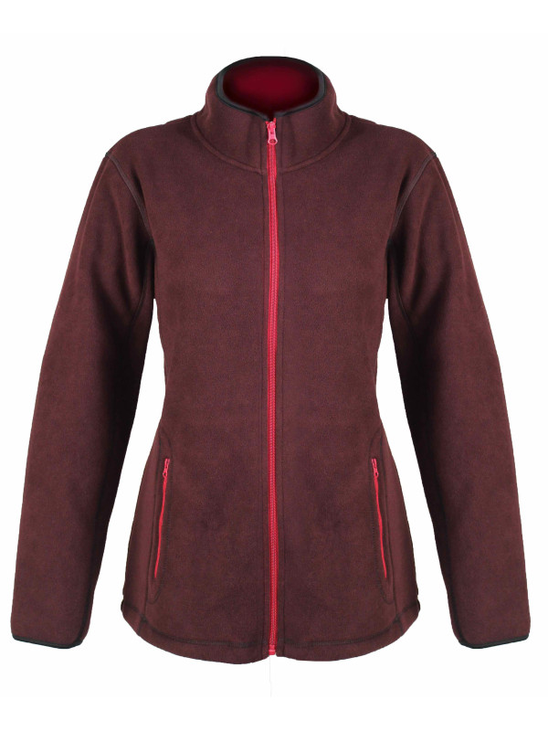 Veste polaire bordeaux femme – Ultra chaude, 2 poches zippées