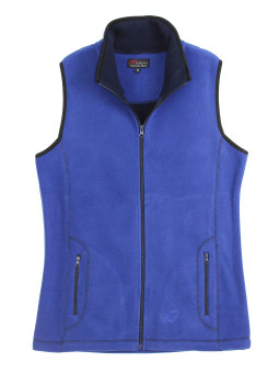 Gilet sans manche femme bleu – Ultra chaud, col montant, zippé