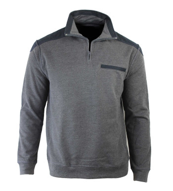 Sweat-shirt homme col zippé gris résistant – BELFAST1