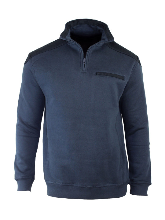 Sweat-shirt homme col zippé marine résistant – BELFAST4