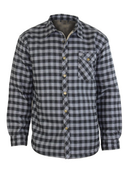 Surchemise polaire homme flanelle gris/noir – BRUNO4