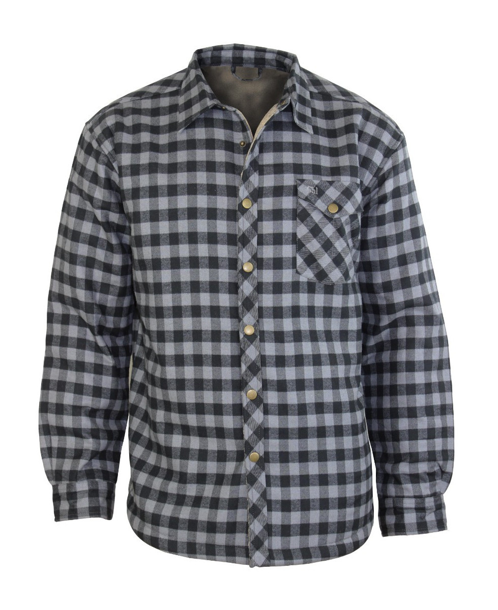 Surchemise polaire homme flanelle gris/noir – BRUNO4
