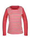 Pull marin blanc/corail CALZONE3 femme – Rayures & boutons chic
