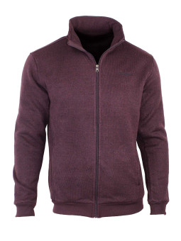 Veste Zippée Polaire Bordeaux Homme - Style Tricot & Confort | Mode Directe