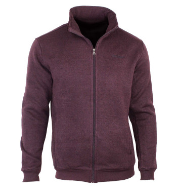 Veste Zippée Polaire Bordeaux Homme - Style Tricot & Confort | Mode Directe