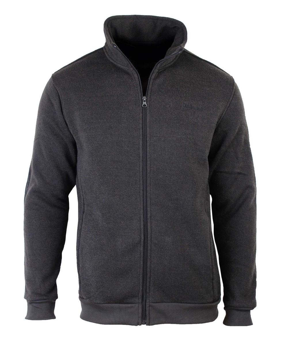 Veste Zippée Polaire Marron Homme - Style Tricot & Confort | Mode Directe