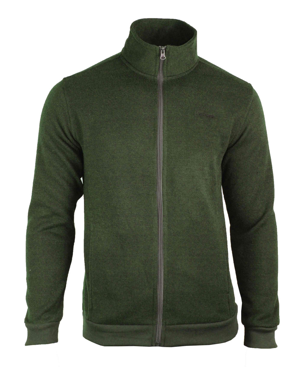 Veste Zippée Polaire Kaki Homme - Style Tricot & Suédine | Mode Directe