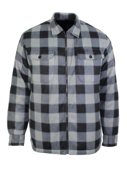 Surchemise polaire homme à carreaux gris/noir – CARNAC1