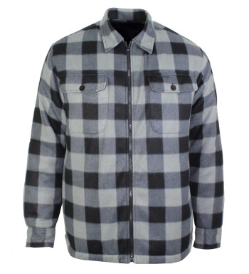 Surchemise polaire homme à carreaux gris/noir – CARNAC1