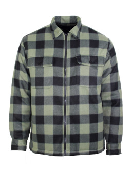 Surchemise polaire homme olive à carreaux – CARNAC2