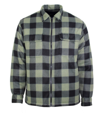 Surchemise polaire homme olive à carreaux – CARNAC2