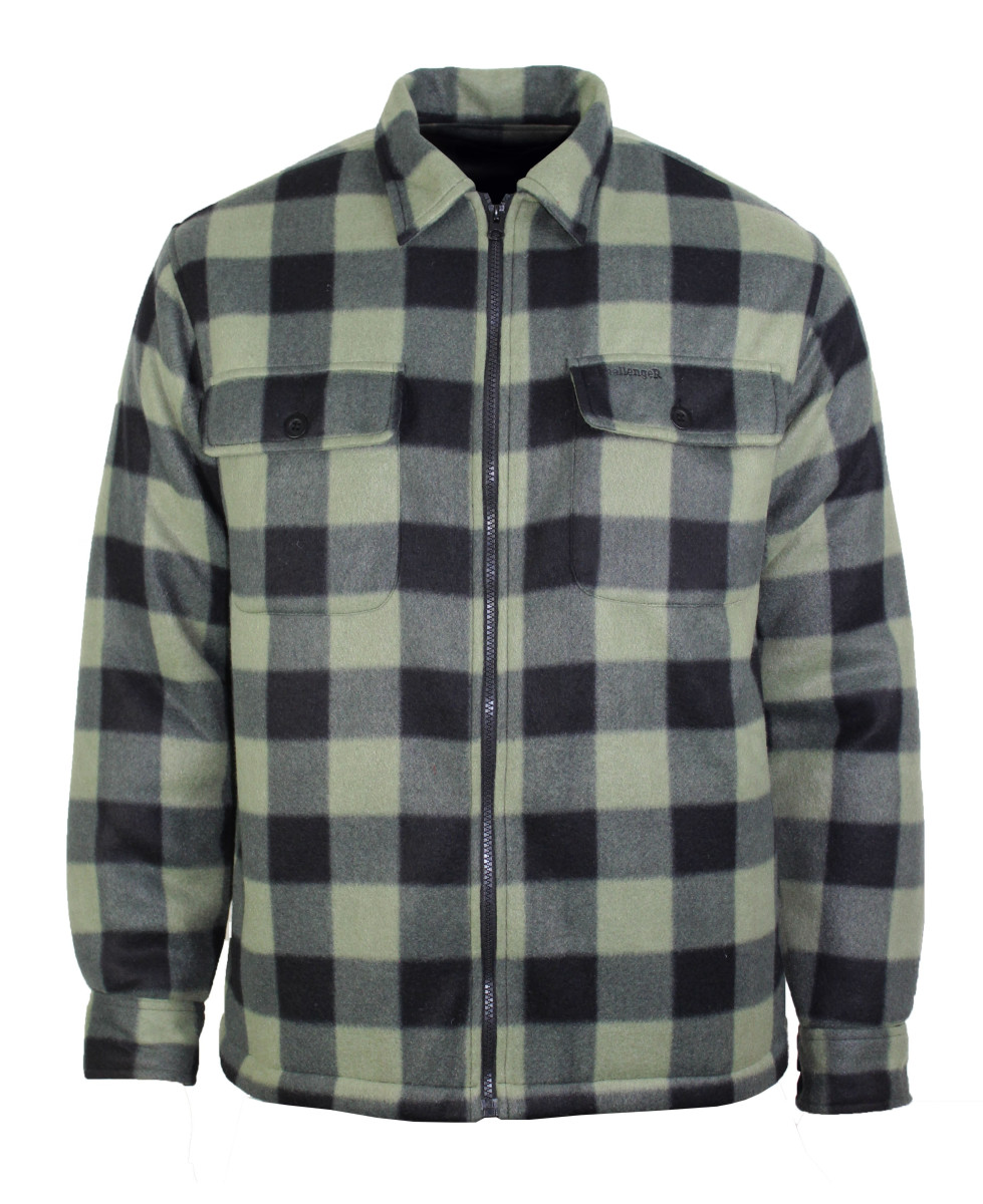 Surchemise polaire homme olive à carreaux – CARNAC2