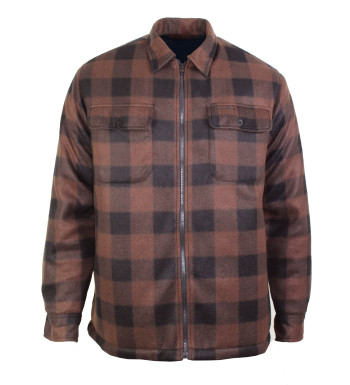 Surchemise polaire homme taupe à carreaux – CARNAC3