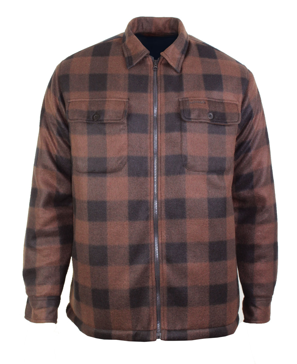 Surchemise polaire homme taupe à carreaux – CARNAC3
