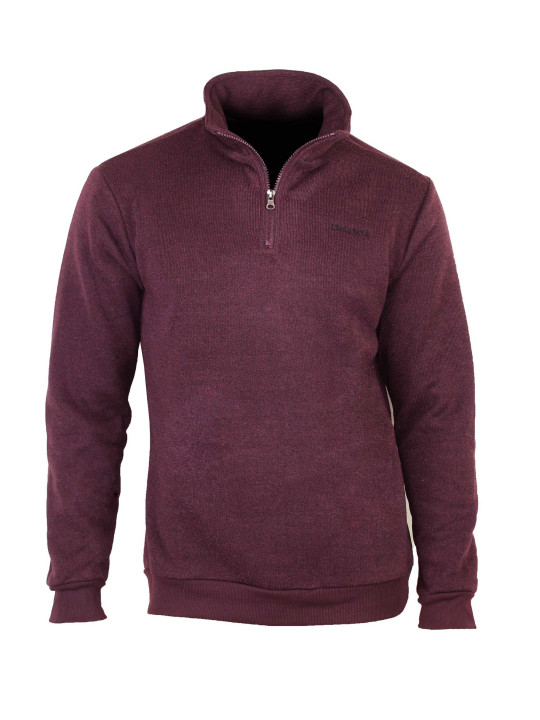 Sweat-shirt homme bordeaux chiné col zippé – CHARLY1