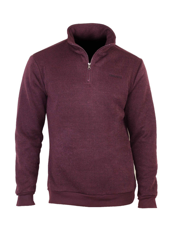 Sweat-shirt homme bordeaux chiné col zippé – CHARLY1