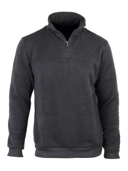 Sweat-shirt homme marine chiné col zippé – CHARLY2