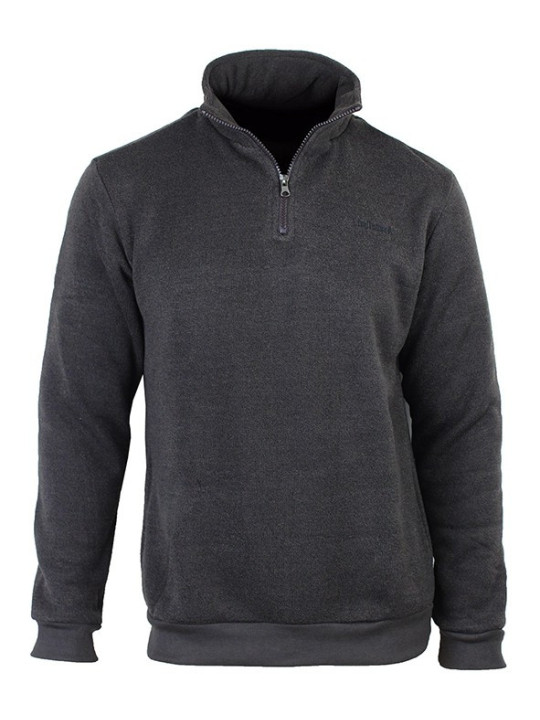 Sweat-shirt homme marine chiné col zippé – CHARLY2