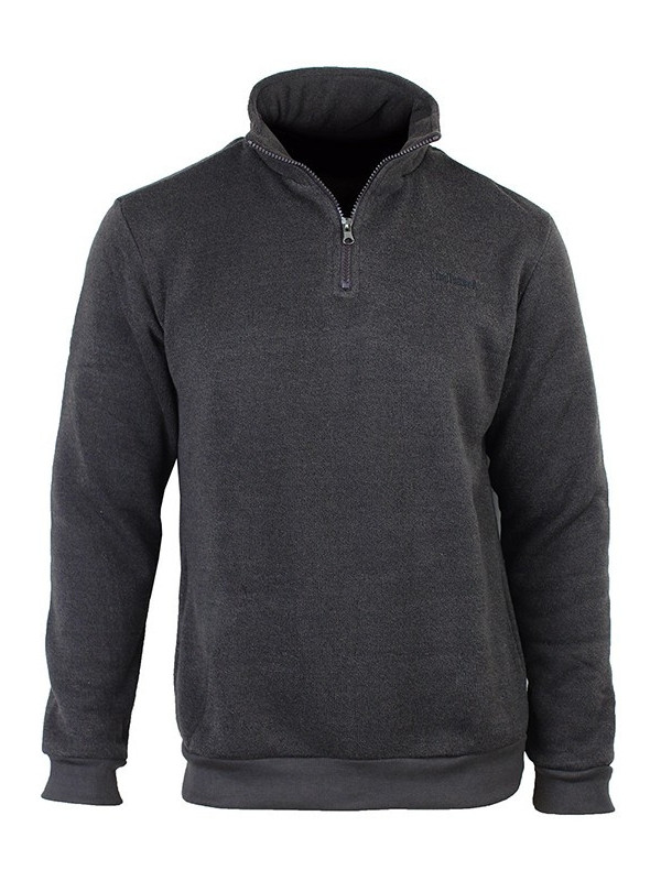 Sweat-shirt homme marine chiné col zippé – CHARLY2