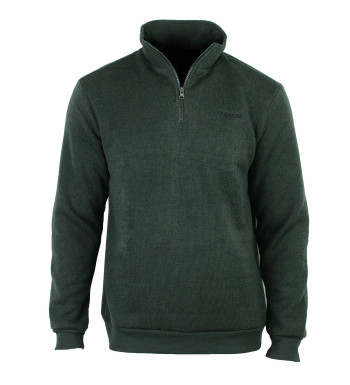 Sweat-shirt homme kaki chiné col zippé – CHARLY3