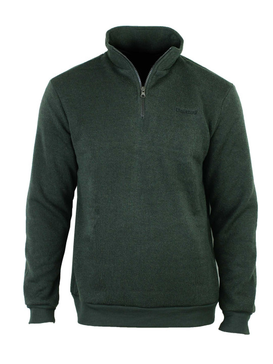 Sweat-shirt homme kaki chiné col zippé – CHARLY3