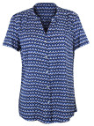Chemisier confort blanc/noir/bleu femme – Manche courte, viscose