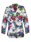Chemisier fleuri femme rose/violet/bleu – Viscose, col ouvert