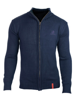 Cardigan col montant WINCHESTER CLIFF1 – Bleu marine chic