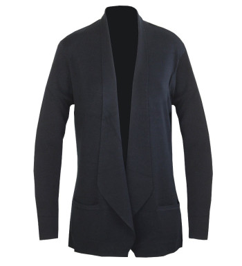 Gilet cardicool noir COLCHIQUE4 – Maille fine, col châle chic