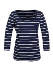 Tee-shirt DARCY1 marine/blanc rayé coton manches 3/4 femme
