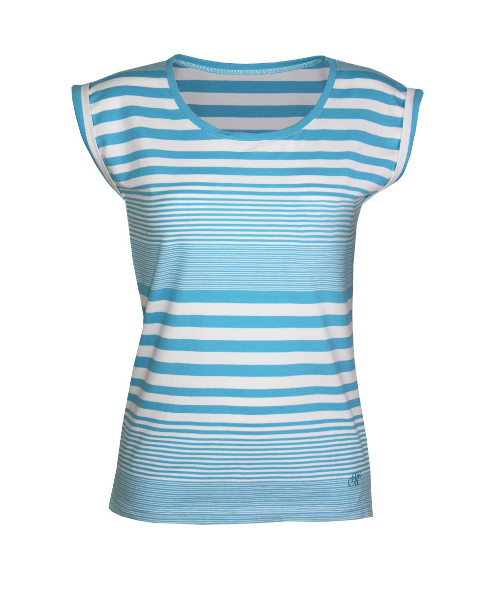Tee-shirt femme MAYFLOWER DARLING1 rayé bleu blanc stretch