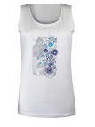 Débardeur blanc femme coton – Sérigraphie, col rond