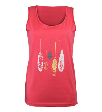 Débardeur rose femme coton – Sérigraphie, col rond