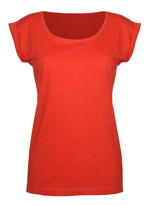 Tee-shirt orange DELHI1 sans manche maille flammée coton