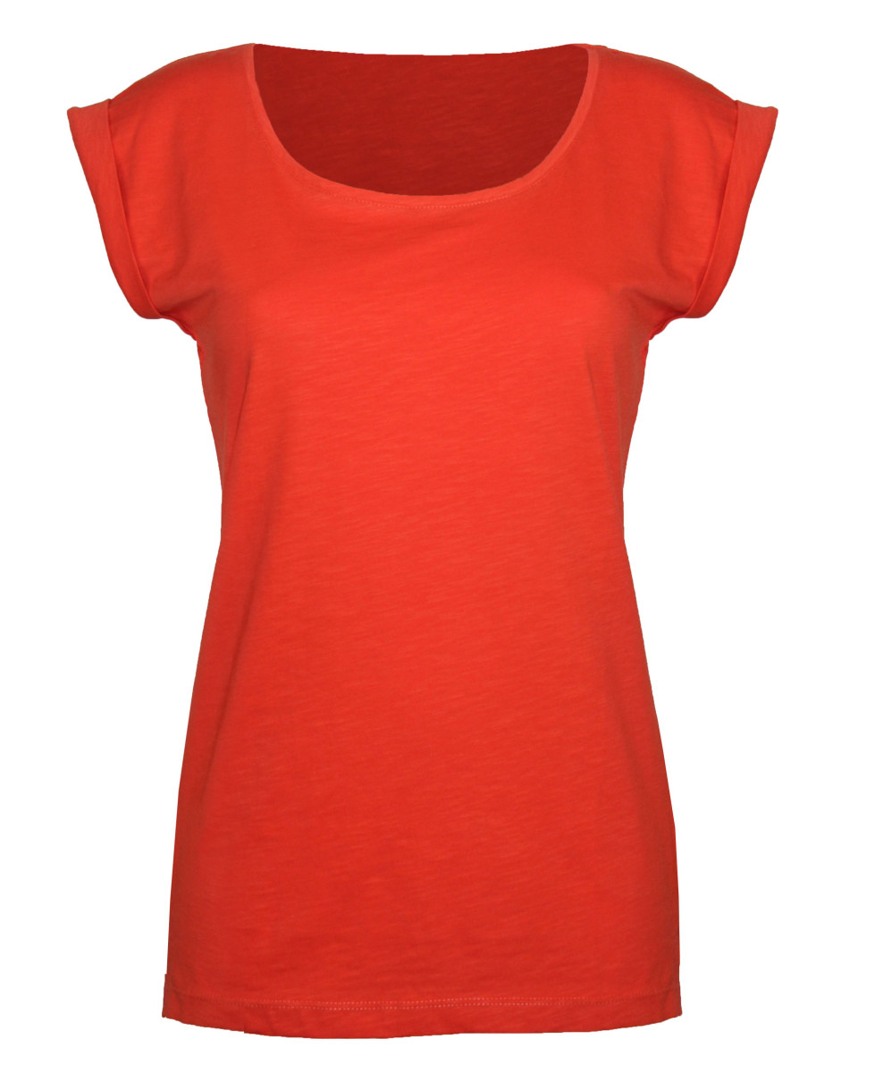 Tee-shirt orange DELHI1 sans manche maille flammée coton