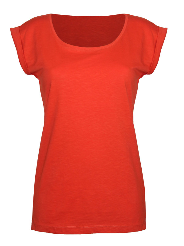 Tee-shirt orange DELHI1 sans manche maille flammée coton