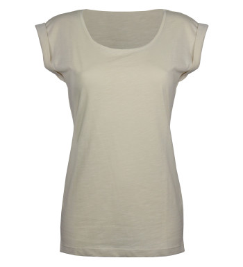 Tee-shirt beige DELHI2 sans manche maille flammée coton