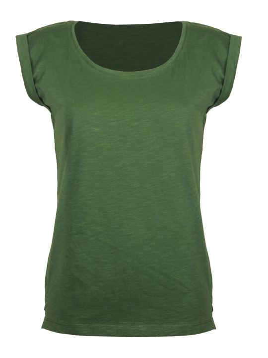 Tee-shirt KAKI DELHI4 sans manche maille flammée coton