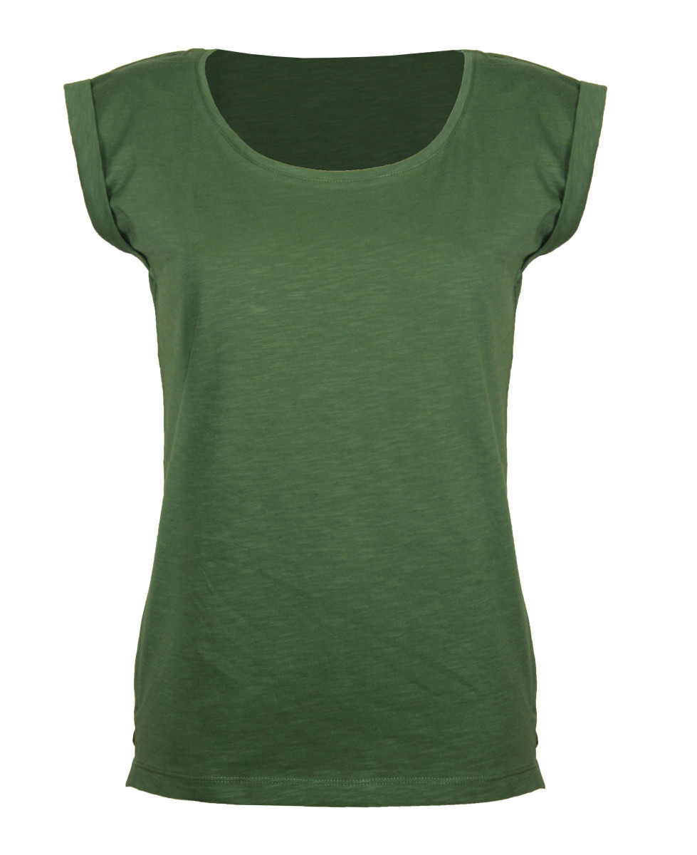 Tee-shirt KAKI DELHI4 sans manche maille flammée coton