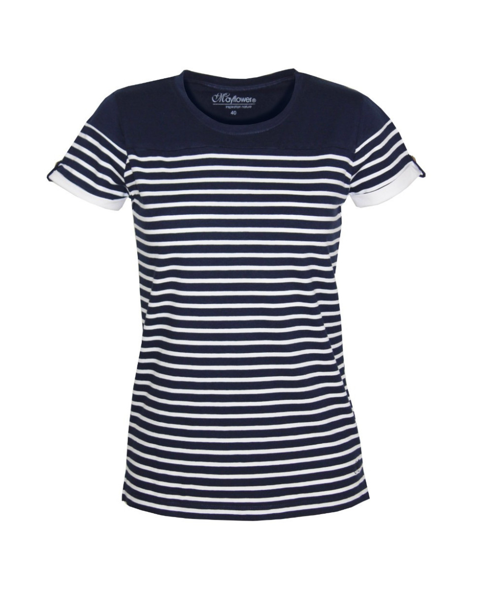 Tee-shirt marin femme MAYFLOWER DELICAT1 bleu blanc
